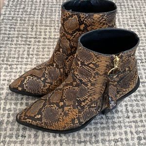 & Other Stories snake print cowboy booties